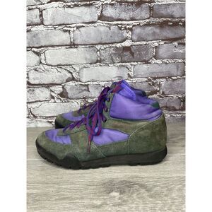 Vtg 90s Hi-Tec Lady Tahoe II Green Suede Purple Mesh Hiking Boots Women Sz 40EU